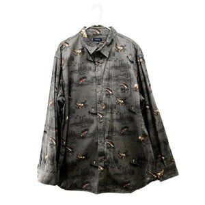 Croft & Barrow Fishing Shirt Mens XXL Button Up Long Sleeve Gray Outdoors